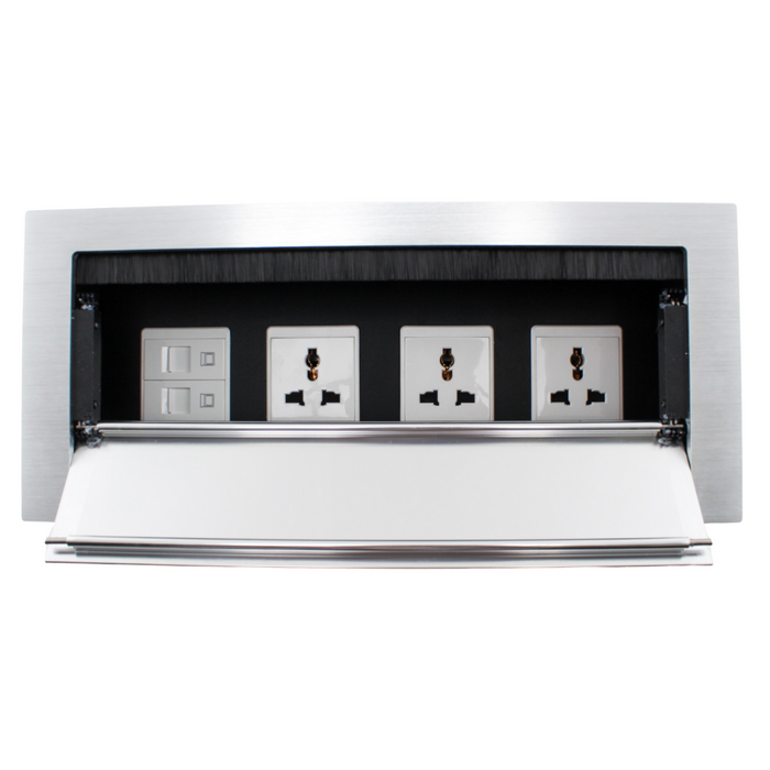 Desk Socket Universal x 3 + RJ45 Data x 2