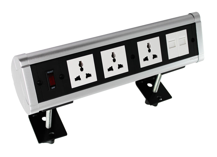 Desk Socket Universal x 3 + RJ45 Data x 2 BF ONDE