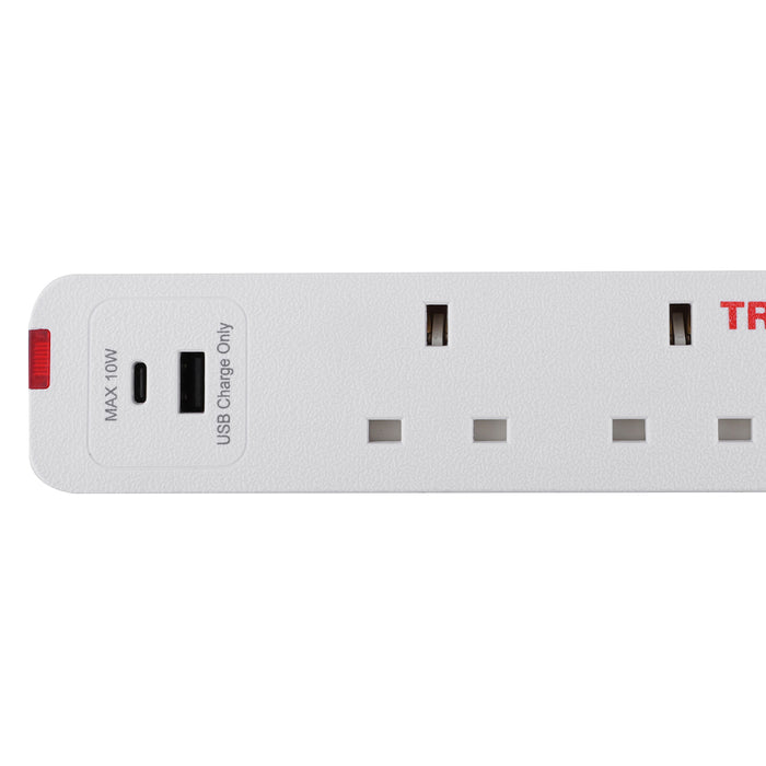 3 Way Extension Socket + USB + USB C