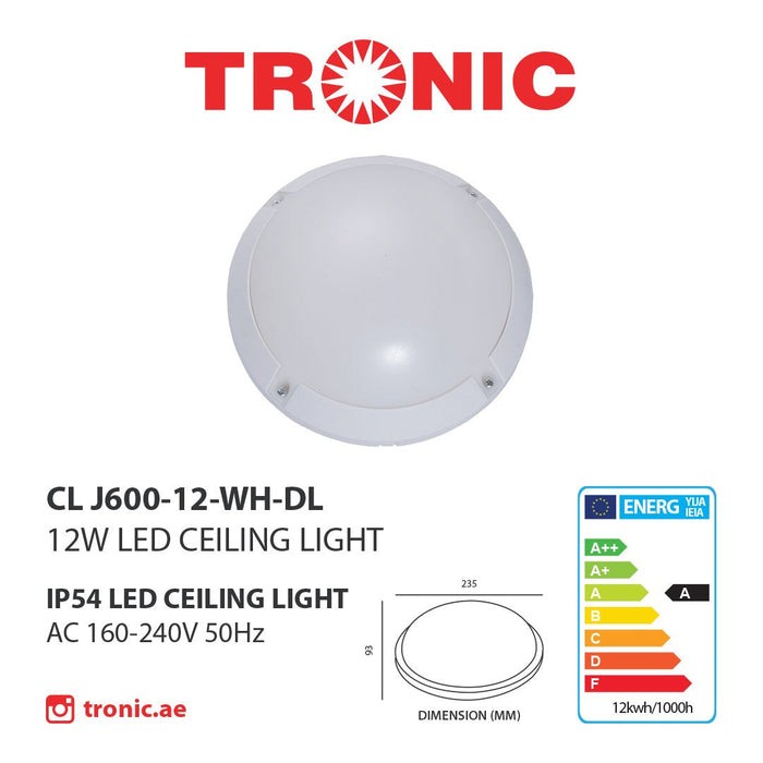 White Round LED Bulkhead 12 Watts - Tronic Tanzania