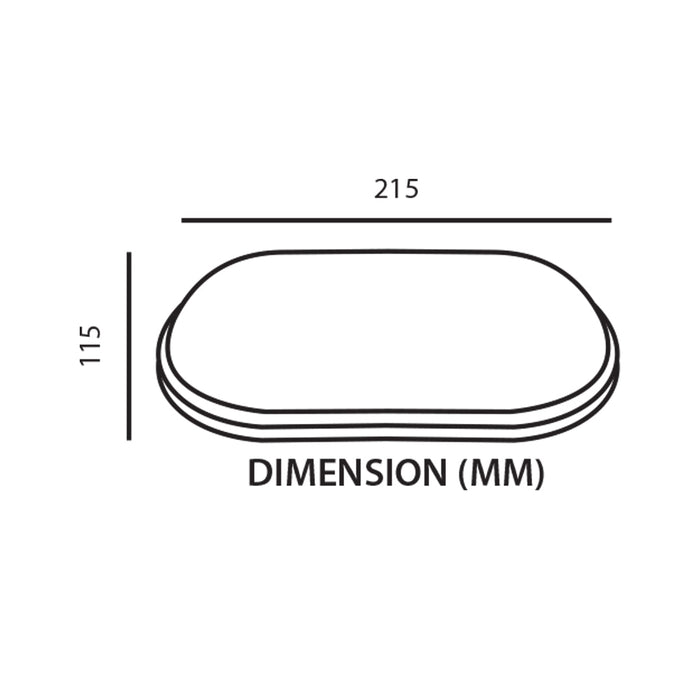 Black Oval LED Bulkhead 15 Watts - Tronic Tanzania