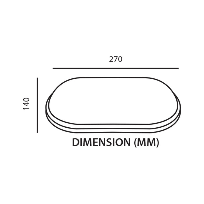 Black Oval LED Bulkhead 20 Watts - Tronic Tanzania