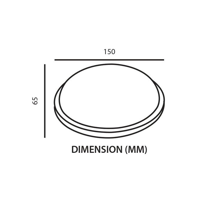 Round Black LED Bulkhead 15 Watts - Tronic Tanzania