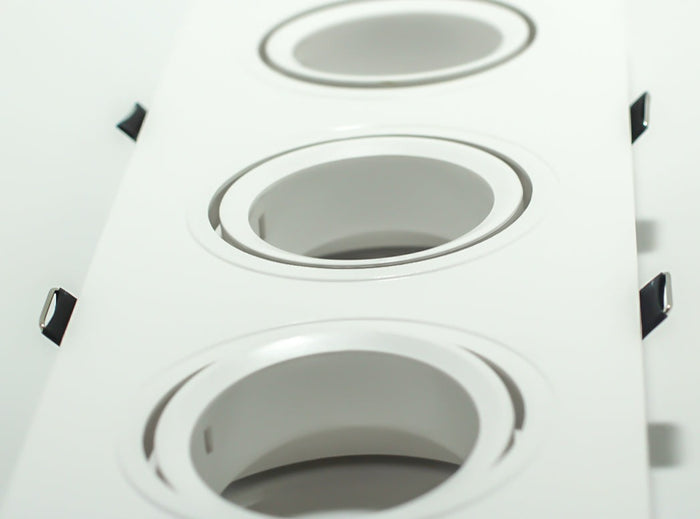 Three Way Rectangular GU10 Recessed Fitting