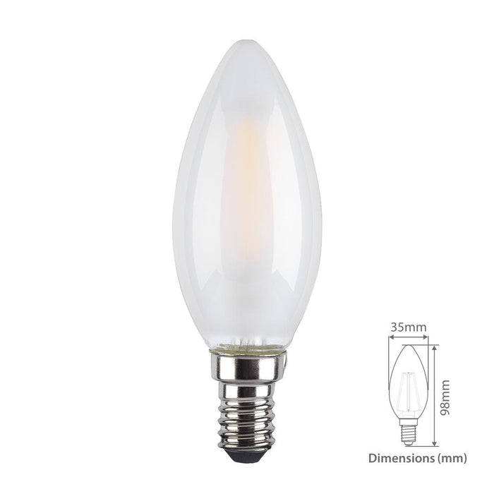 4 Watts Candle Frosted Filament LED Warm White E14 (Small Screw) Bulb - Tronic Tanzania