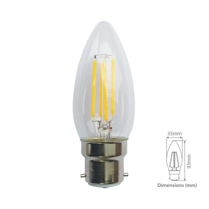 4 Watts Candle Filament LED B22 (Pin) Bulb - Tronic Tanzania