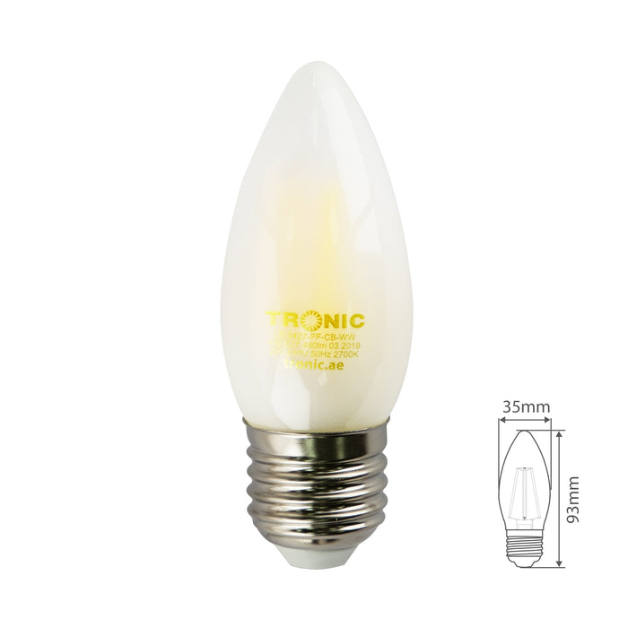 4 Watts Frosted Candle LED E27 (Screw) Bulb - Tronic Tanzania