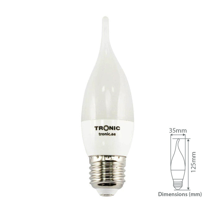 5 Watts Candle Tail LED Warm White E27 (Screw) Bulb - Tronic Tanzania