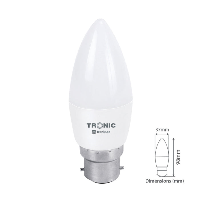 7 Watts Candle LED Warm White B22 (Screw) Bulb - Tronic Tanzania