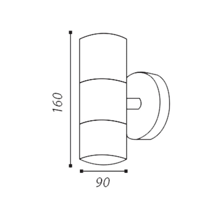 Up and Down Silver Cylindrical Wall Light - Tronic Tanzania