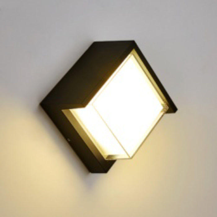 Black LED Wall Light Square