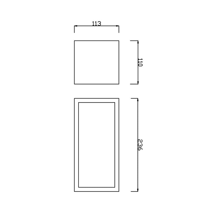 Stainless Steel Rectangular Cuboid Wall Light - Tronic Tanzania