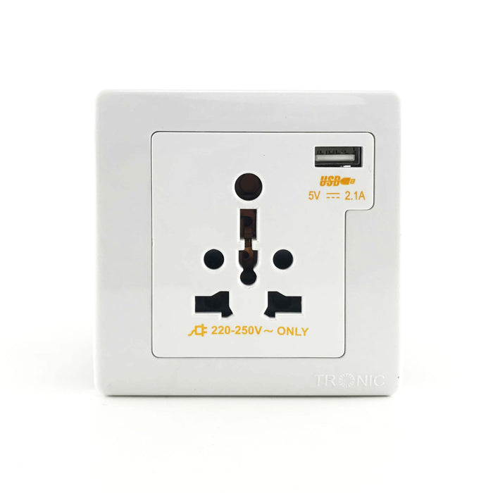 Single Universal Switch Socket With USB