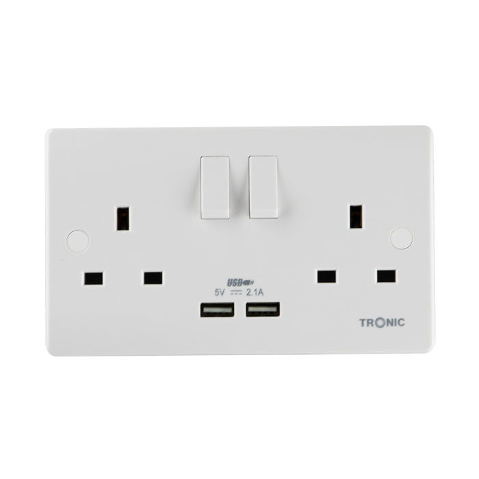 Twin Switch Socket with 2 USB