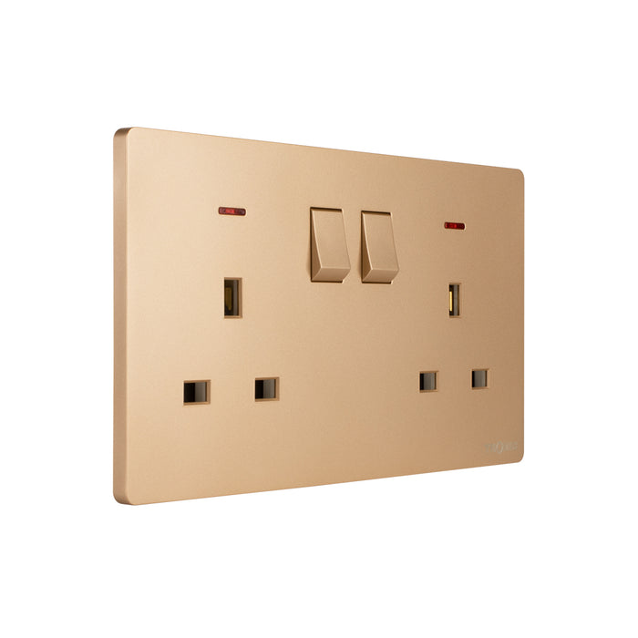 Twin Switch Socket with Neon