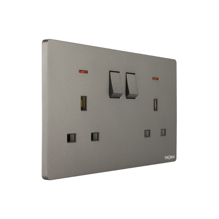 Twin Switch Socket with Neon