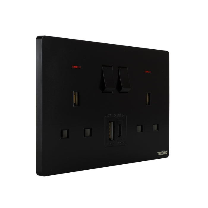 Twin Switch Socket with USB + Type C